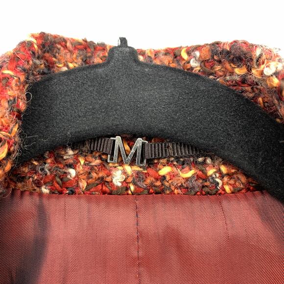 MNG Mango Double Breasted Jacket Womens Size 6 Multicolor Red Brown Tweed - Picture 6 of 7
